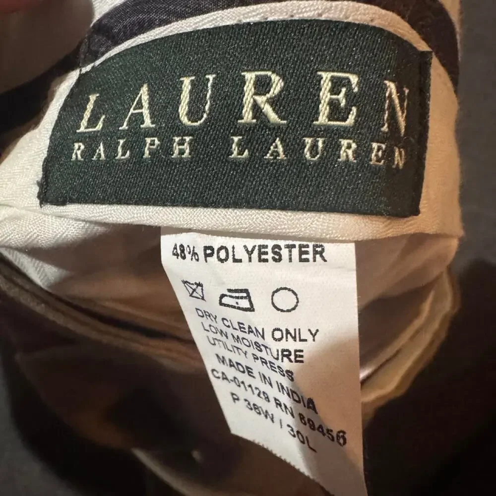 Lauren Ralph Lauren Tan Pleated Dress Pants Men’s Size 38x30 Cuffed Hem Classic